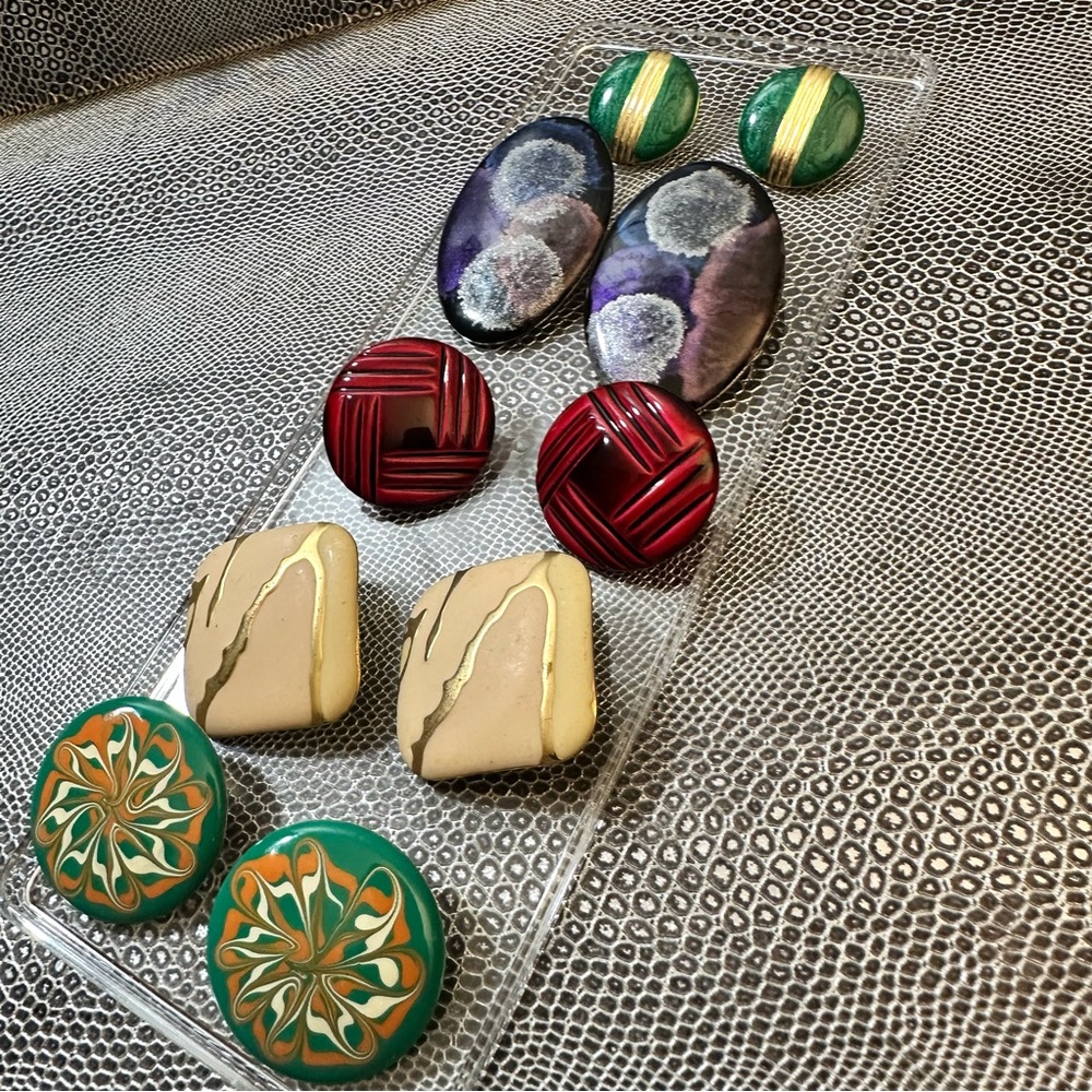 Vintage pierced earring lot of 5